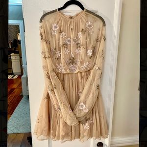 ASOS Floral Beaded Mesh Dress